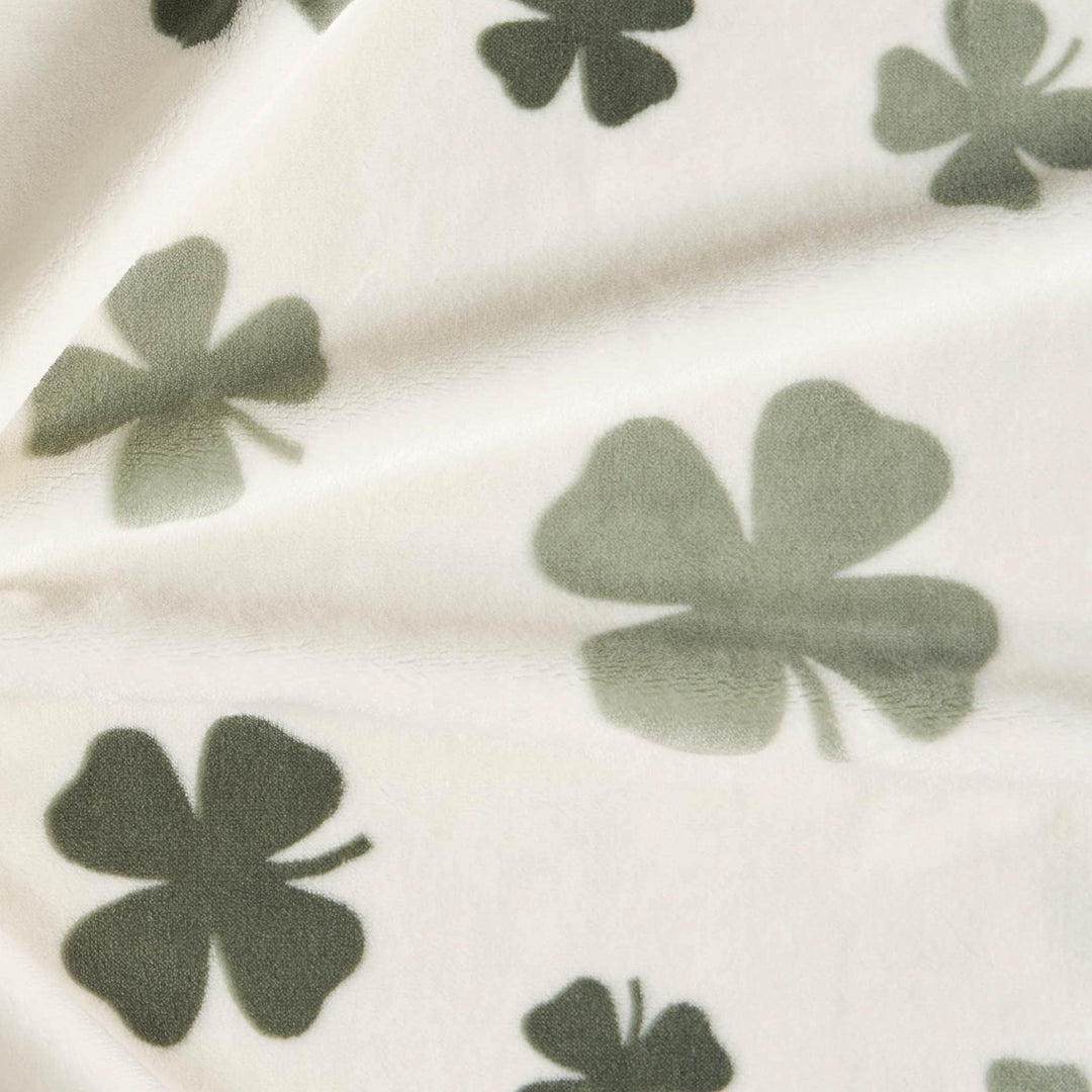 Lucky Clovers Plush Throw Blankets