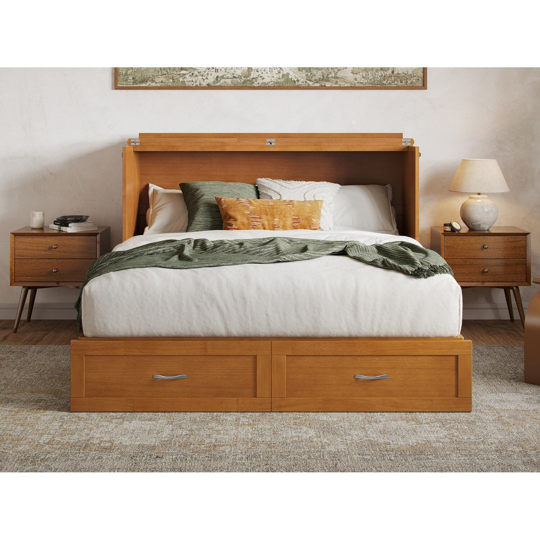 Hamilton Murphy Bed Chest with Mattress and Storage Drawer