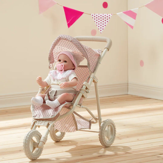 Olivia'S Little World Doll Jogging-Style Stroller, Pink/Cream/Gray