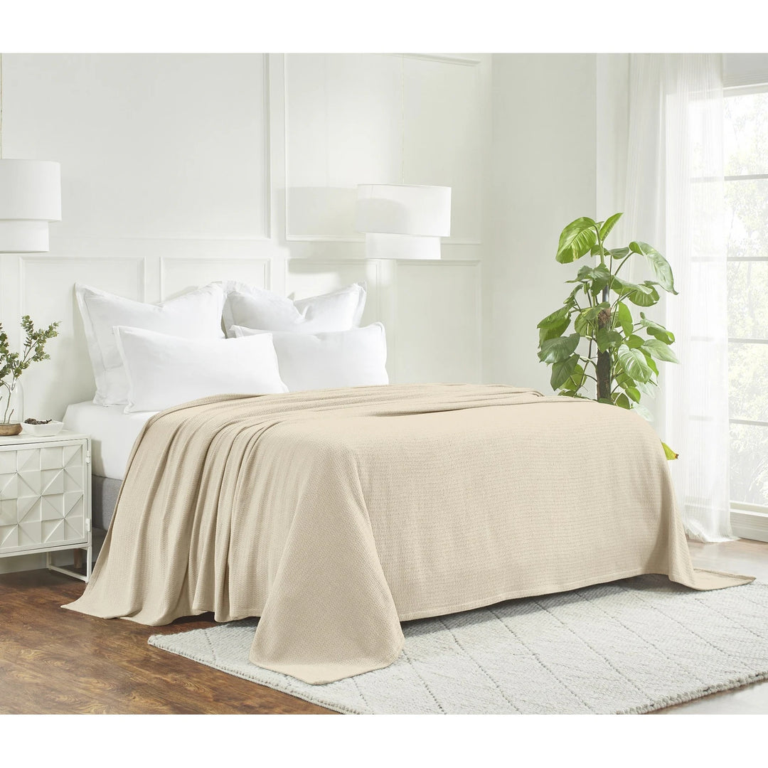 Waffle Weave Honeycomb Knit Soft Cotton Blanket