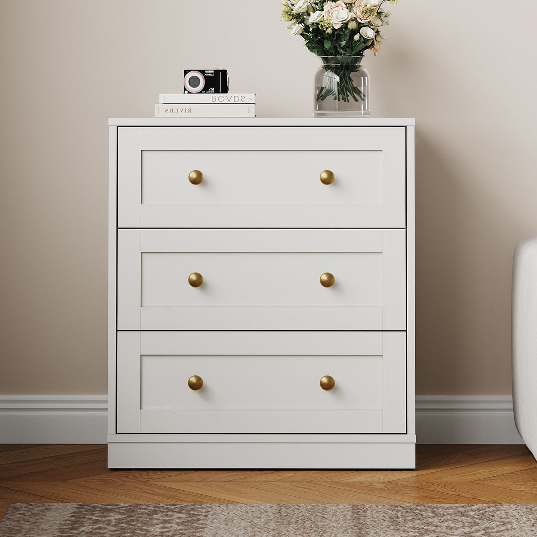 Set of 2 Modern Nightstands with 3 Drawers