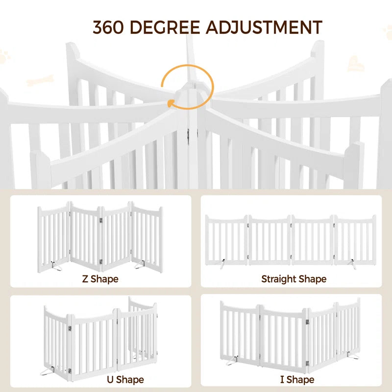79.5" Long and 24" Tall Freestanding Wooden Dog Gate