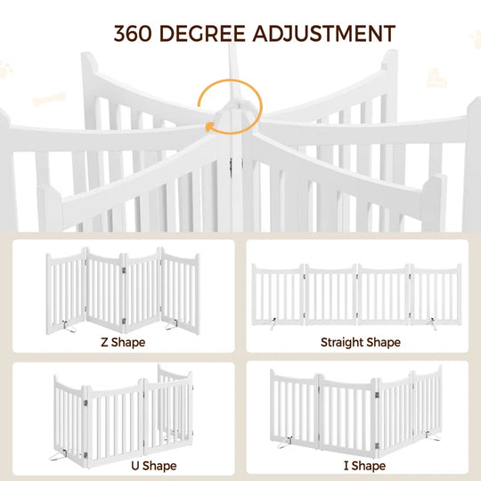 79.5" Long and 24" Tall Freestanding Wooden Dog Gate