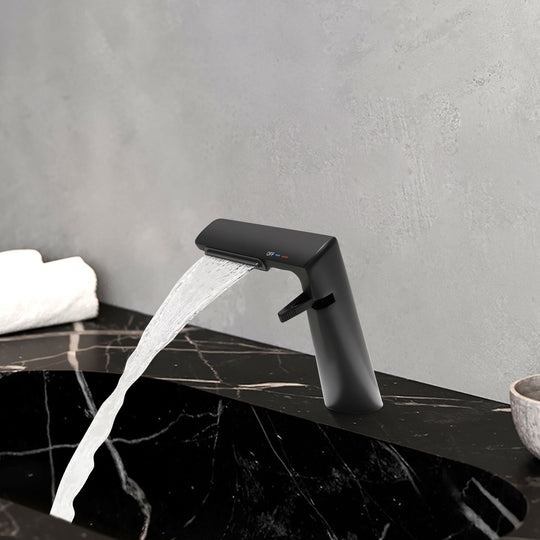 6.2"H Solid Brass Bathroom Waterfall Sink Faucet