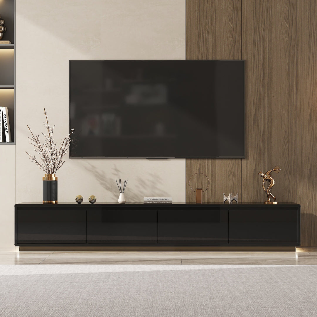 Chic Led-Lit Media Console for Stylish Homes Entertainmnet Center - 70.9"