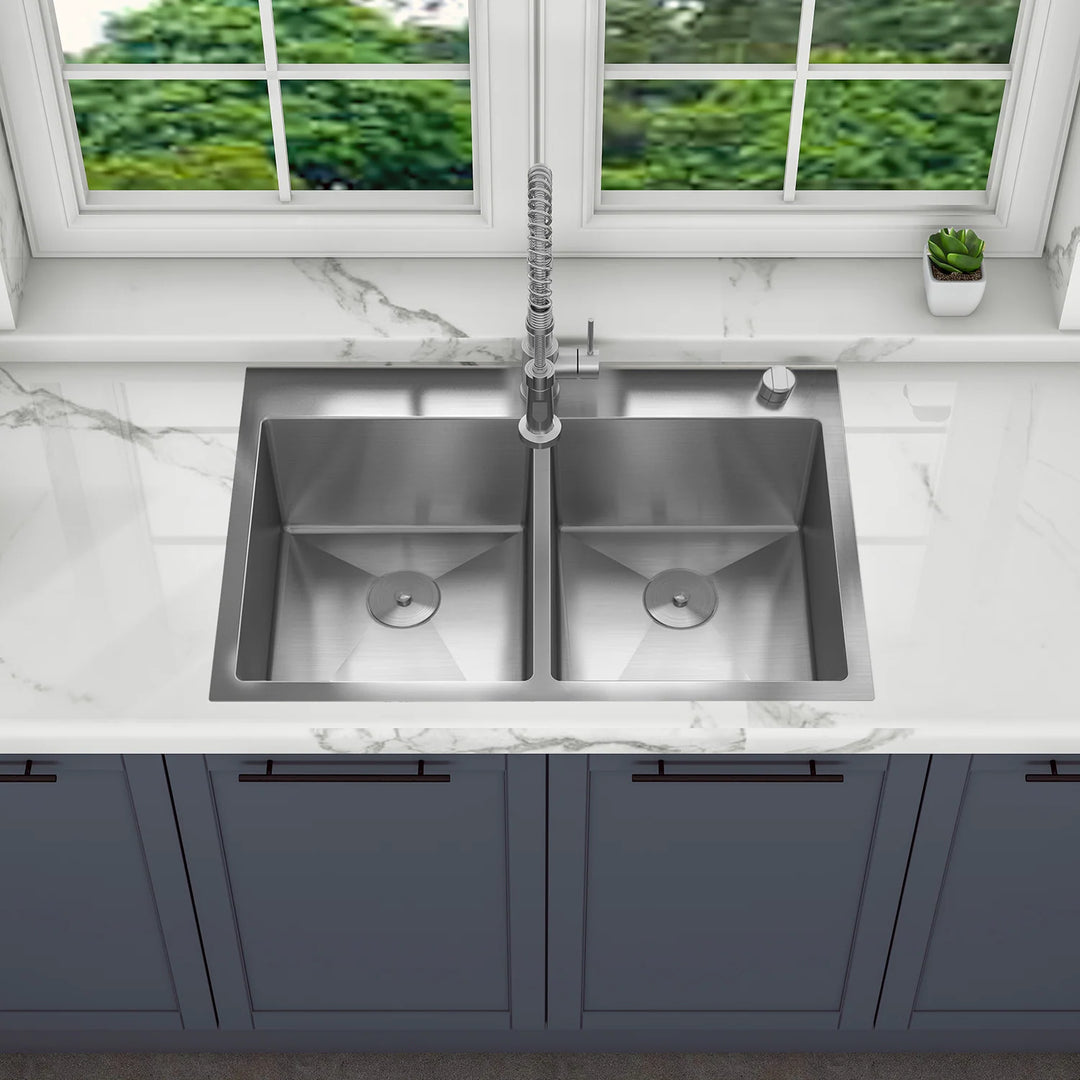 Drop in Double Bowl 304 Stainless Steel Kitchen Sink