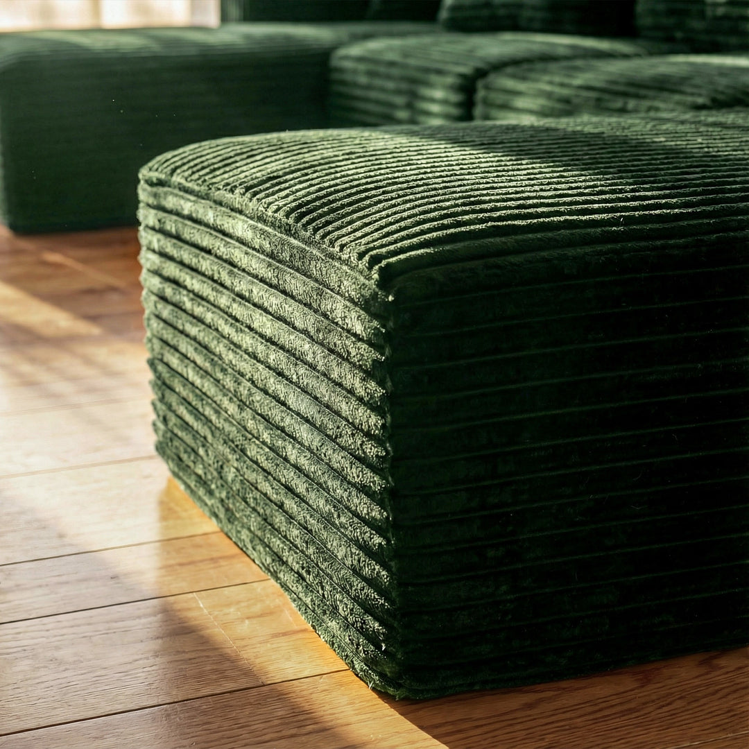 Oversized Modular Sectional Sofa, No Assembly Required, Corduroy Fabric, Deep Seat Cloud Couch with Chaise Foam Sofa