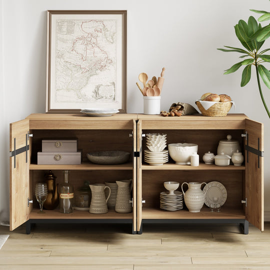 Modern TV Stand for Tvs up to 120 Inches, 4-In-1 Media Console with 6 Drawers and Adjustable Shelves, Entertainment Center
