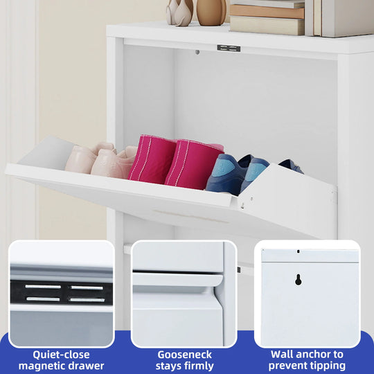 Shoe Storage Cabinet with Drawers Entryway Shoe Storage