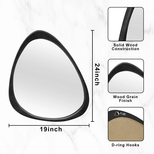 Irregular Mirror Asymmetrical Wood Wall Mirror