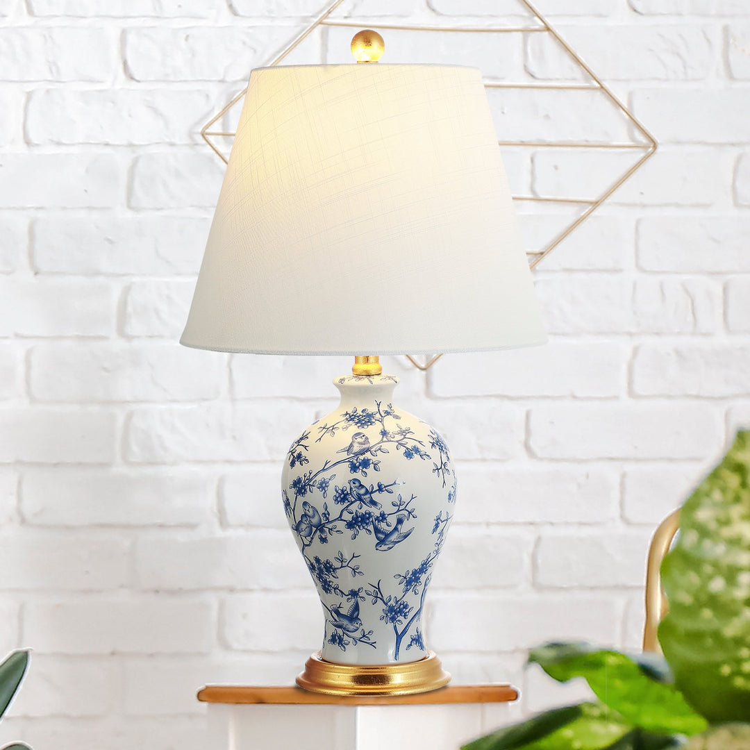 Grace 24" Floral LED Table Lamp, Multi/Brass