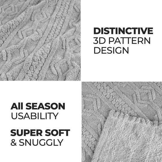 Arctic Boho Jacquard Plush Fluffy Fleece Blanket