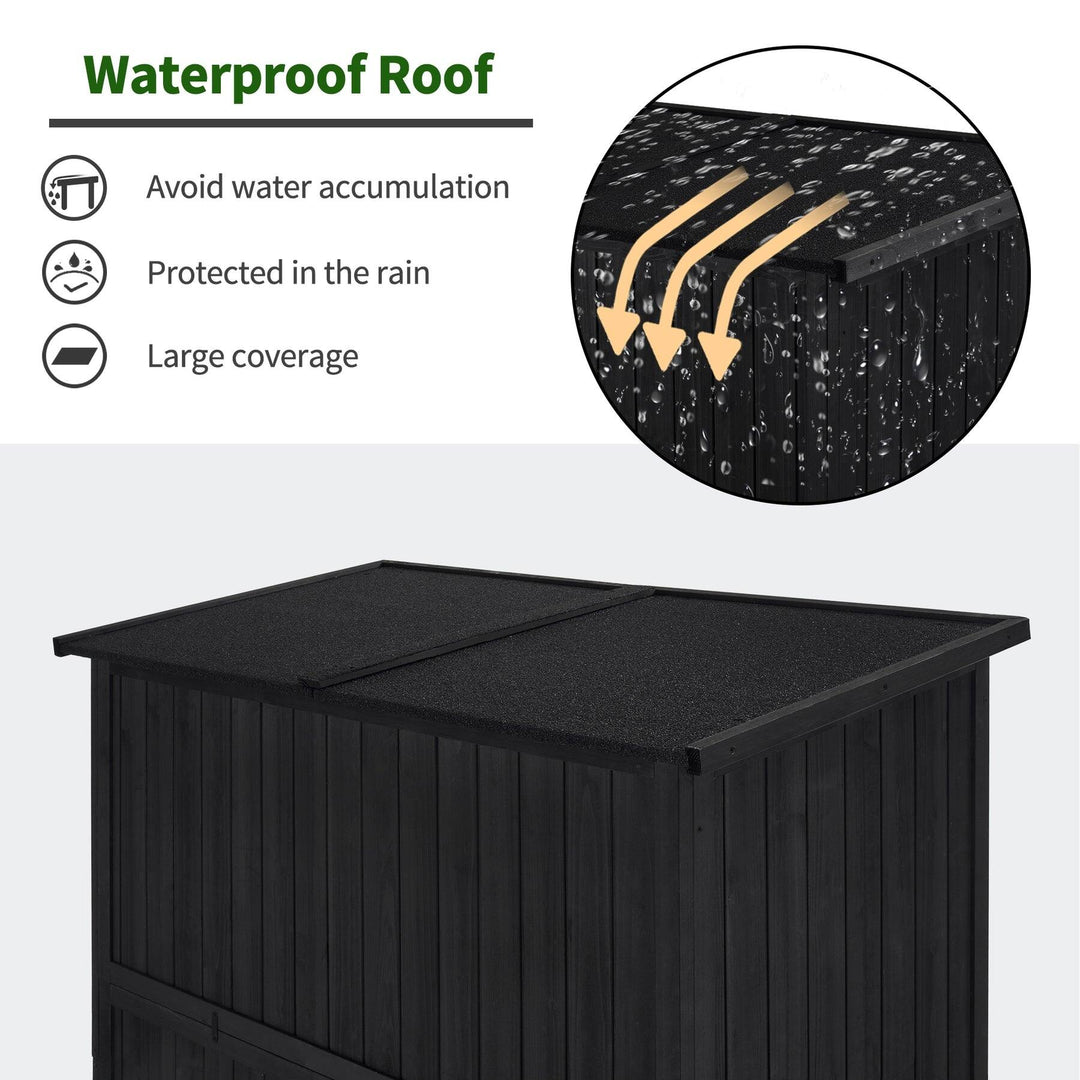 Outdoor Storage Cabinet Shed, Shuttered Doors with Lock, Wooden 0709 / 0808 / 1900