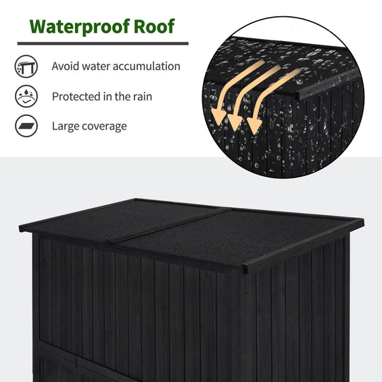 Outdoor Storage Cabinet Shed, Shuttered Doors with Lock, Wooden 0709 / 0808 / 1900