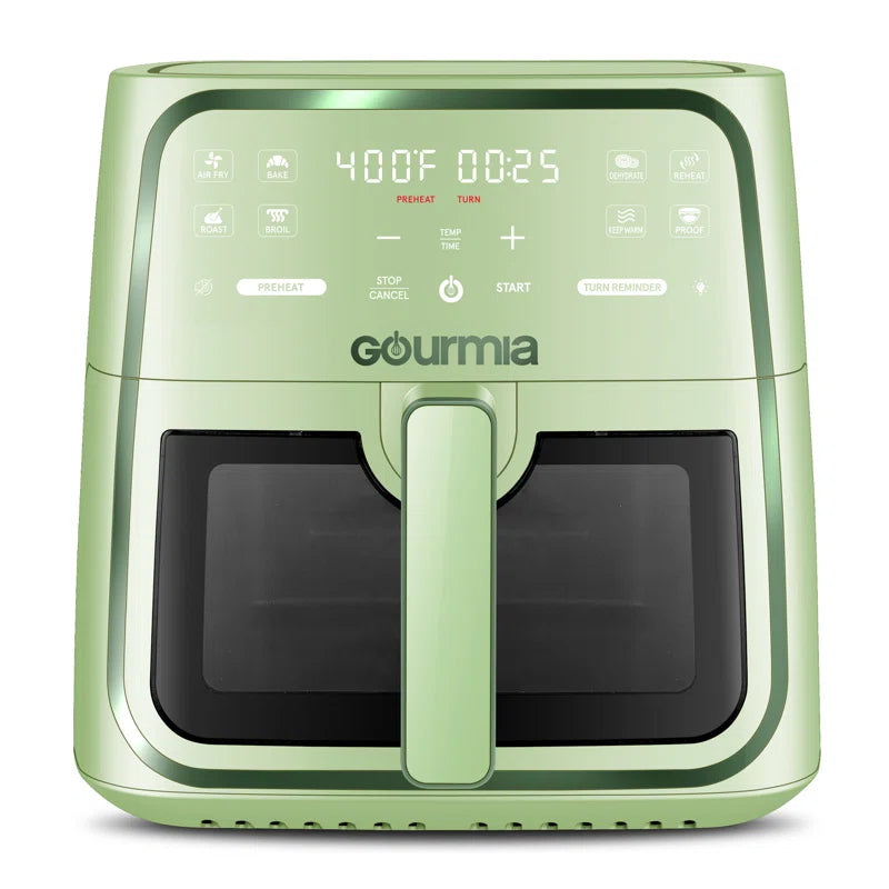 8 Quart Digital Air Fryer with 8 Presets, Window & Interior Light, Fryforce 360° Technology, Dishwasher-Safe Basket, White