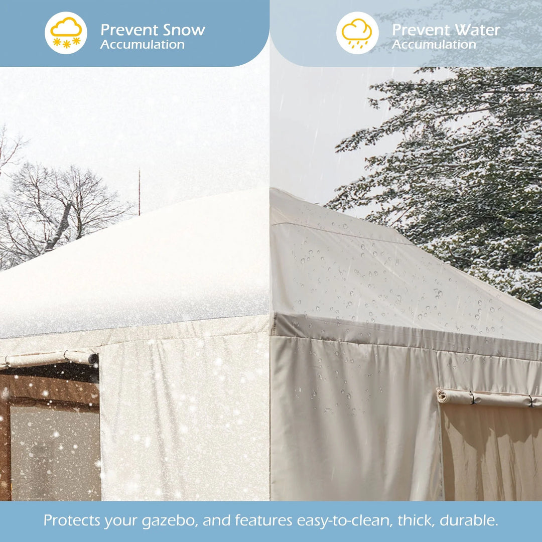 Hardtop Wood Gazebo with Double Roof – Free Dust Cover with 12X16 or 12X20 Model – Waterproof Outdoor Gazebo