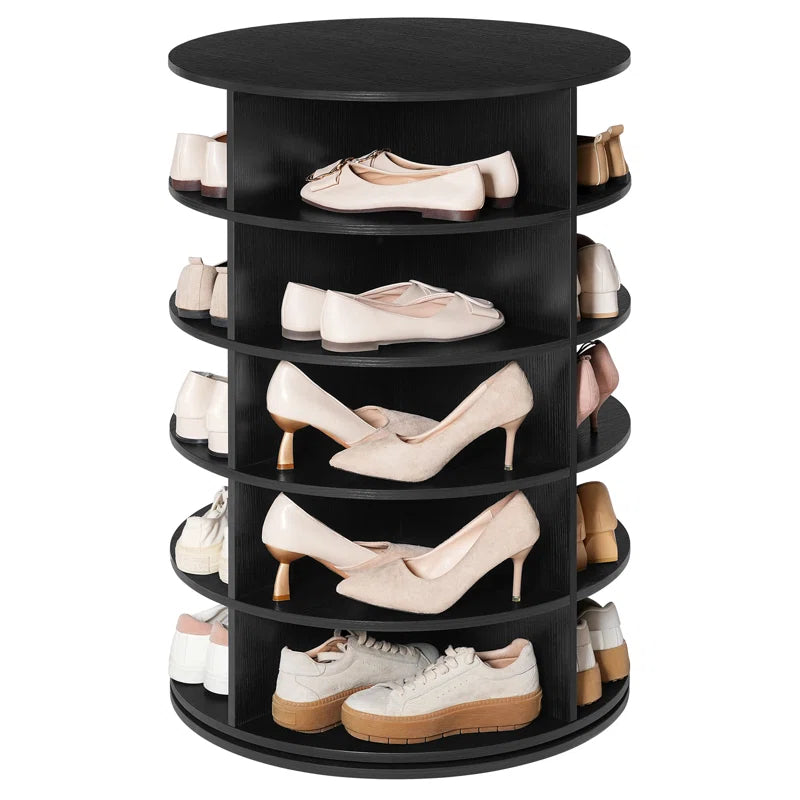 Yasmani 20 Pair Rotating Shoe Rack, Revolving Spinning Shoe Storage