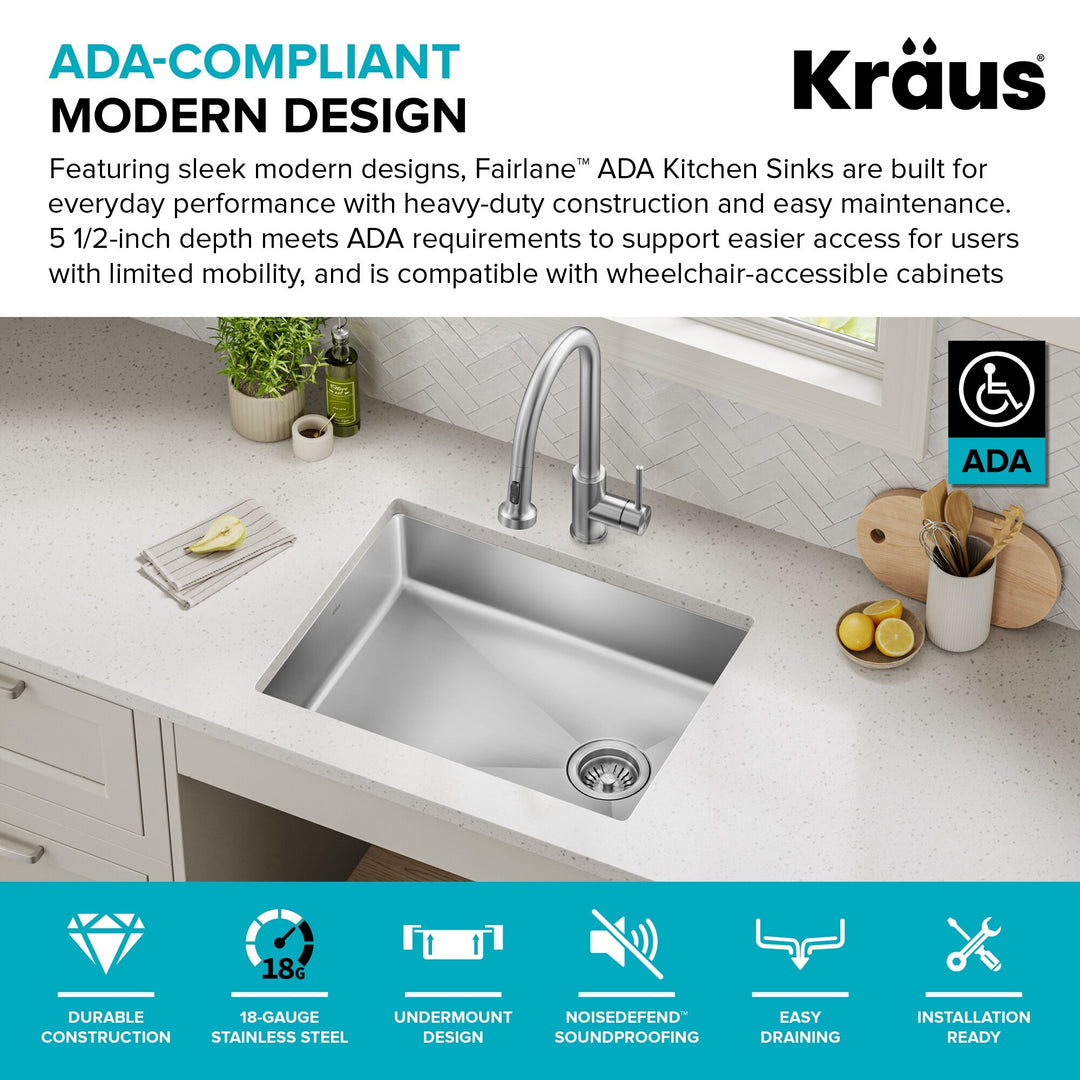 Fairlane Undermount 18 Gauge Stainless Steel Kitchen Sink