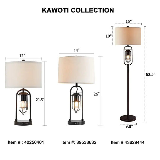 62.5 Inch Bronze Standard Floor Lamp with Night Light