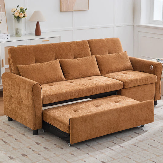 2-In-1 Sofa with Pull-Out Sleeper & Reversible Recliner by