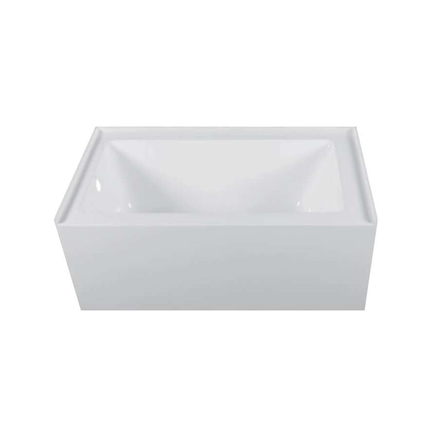 Acrylic-Fiberglass Soaking Bathtub, White. Alcove/Apron Front