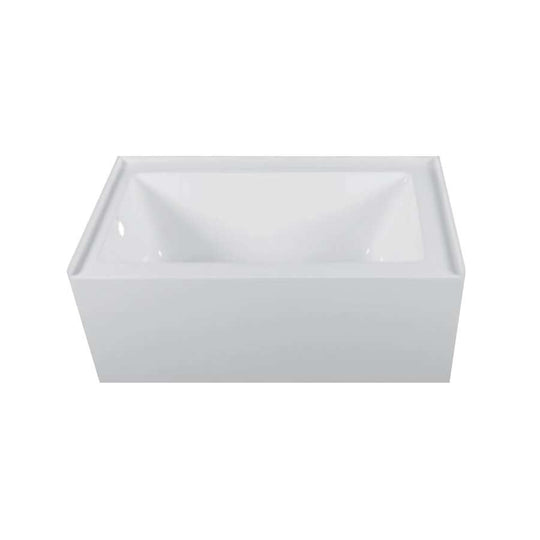 Acrylic-Fiberglass Soaking Bathtub, White. Alcove/Apron Front