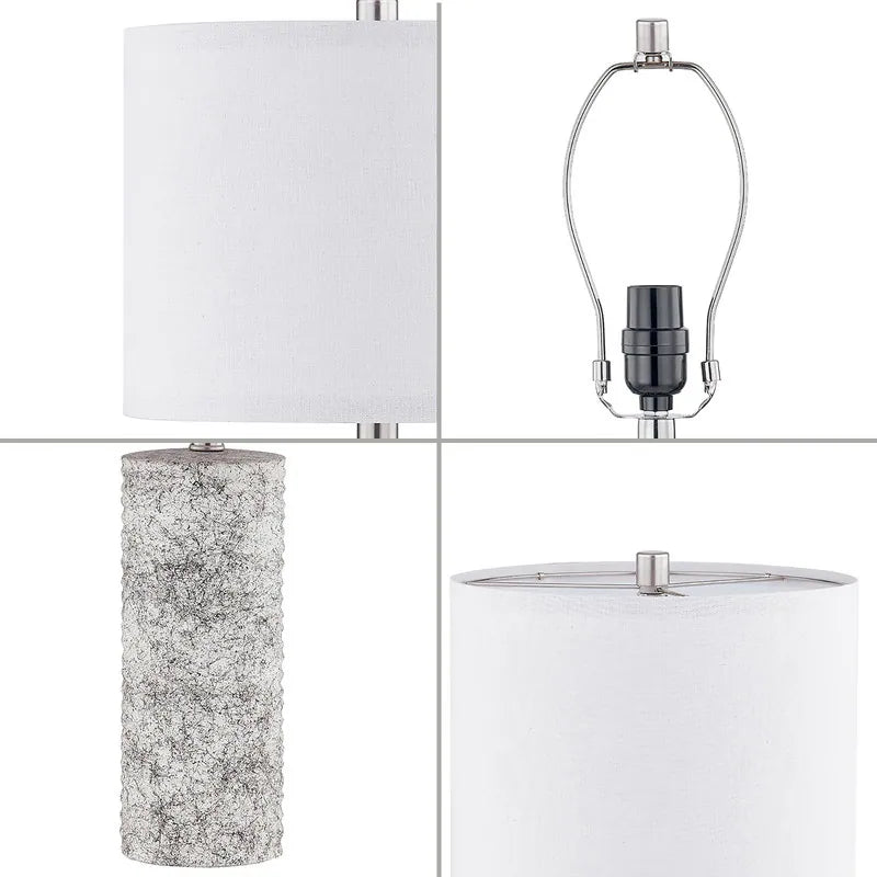 23.75" Glazed Ceramic Table Lamp Set with LED Bulbs (Set of 2) - W12" * H23.75"