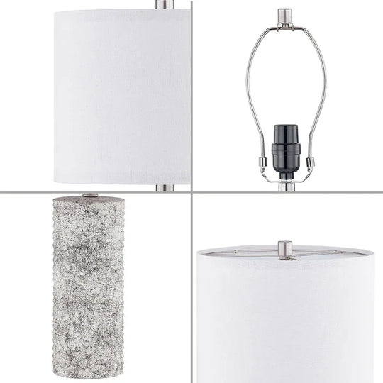 23.75" Glazed Ceramic Table Lamp Set with LED Bulbs (Set of 2) - W12" * H23.75"