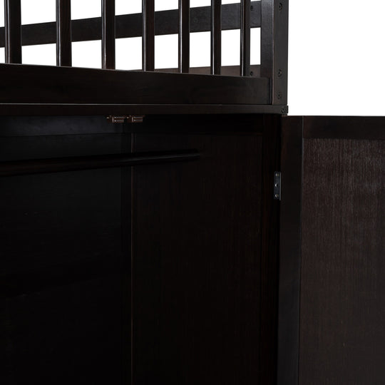L-Shaped Bunk Bed with Three Drawers, Portable Desk and Wardrobe, Twin-Twin over Full Design