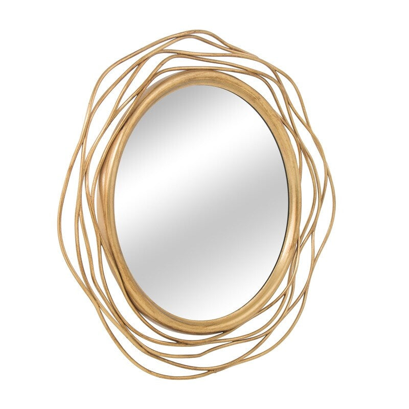 Talise round Metal Modern Wall Mirror - 23.5"H X 23.5"W X 1"D