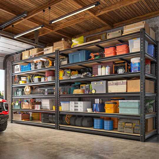 Extra Wide Heavy Duty Storage Shelves - Adjustable Garage Shelving Unit, Large Capacity, Tool-Free Assembly