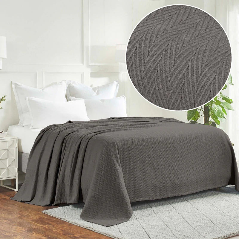 Metro Zig-Zag Chevron All-Season Bedding Cotton Blanket