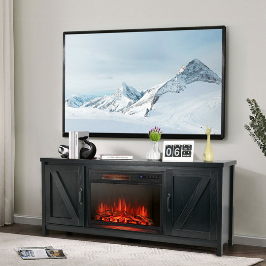 59'' Fireplace TV Stand W/ 25'' 1350W Electric Fireplace Heater