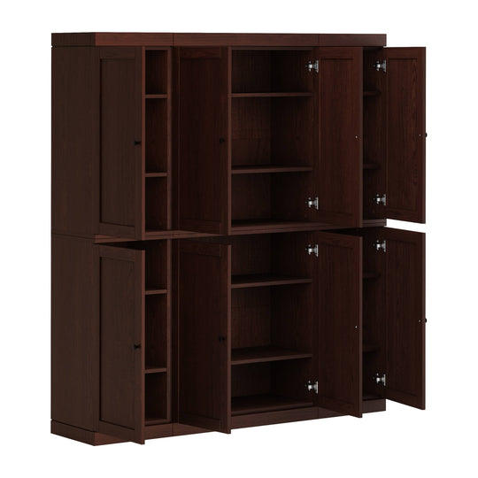 Premium 100% Solid European Oak Hardwood Modular Dining Room Cabinet with Shaker Doors - 64" Wide, 71.5" Tall