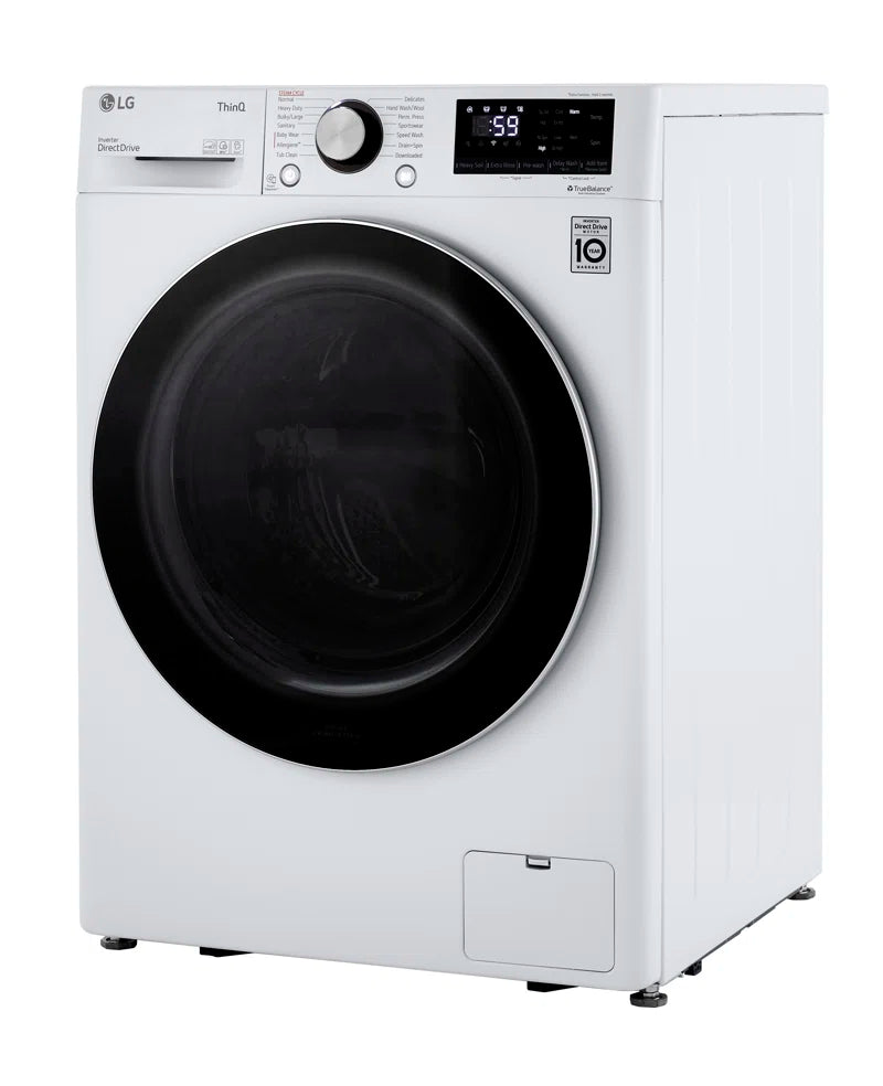 Smart Wi-Fi Enabled Compact Front Load Washer with Built-In Intelligence, White, 2.4 Cu. Ft.