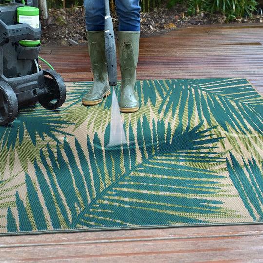 Tropical Floral Reversible Plastic Outdoor Rugs