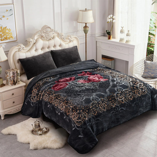 Heavy Korean Mink Fleece King Size Blanket, Christmas Gift for Parents