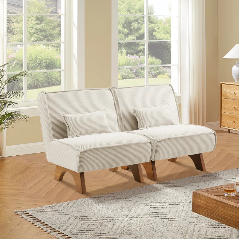 90''W Upholstered Spacious 3 Seat Sofa Will Pillow