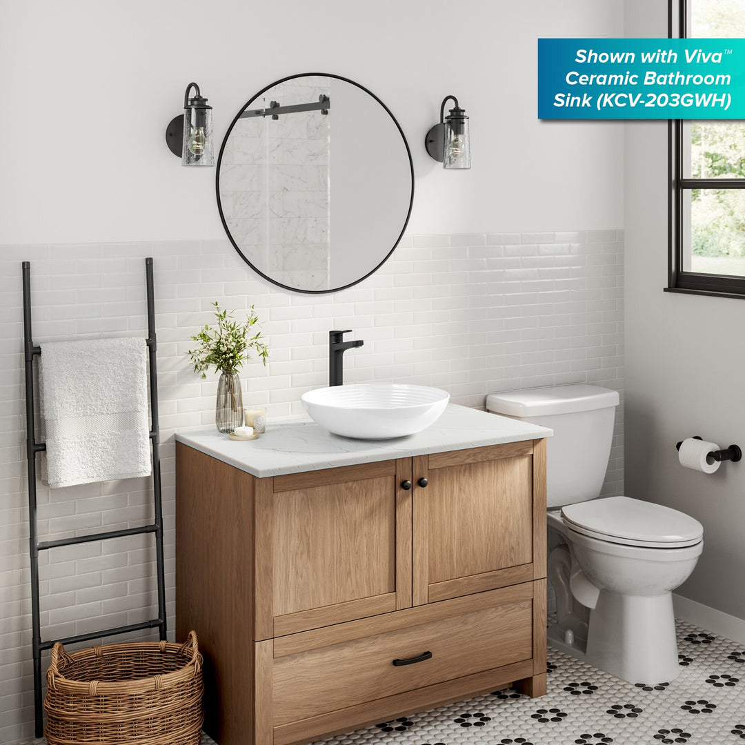 Indy Single Handle Vessel Bathroom Faucet with Pop up Drain