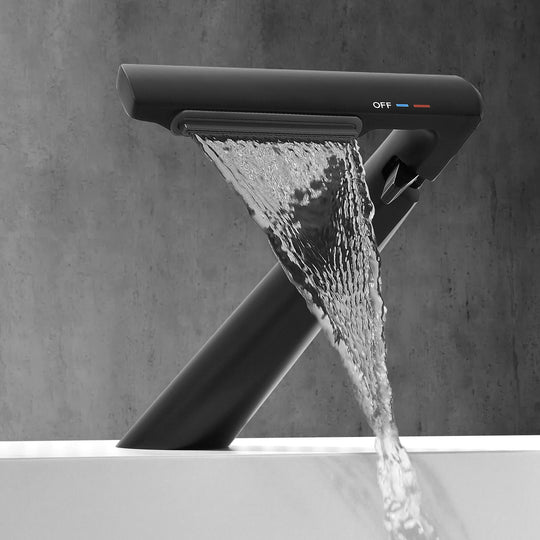 6.2"H Solid Brass Bathroom Waterfall Sink Faucet