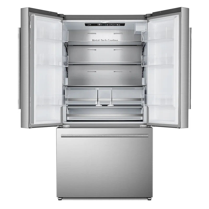 22.4 Cu. Ft. 3-Door French Door Refrigerator with Water Dispenser and Automatic Ice Maker in Stainless Steel, Counter Depth