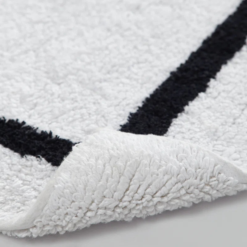 2-Pack Reversible Contrast Stripe Bath Mat Set