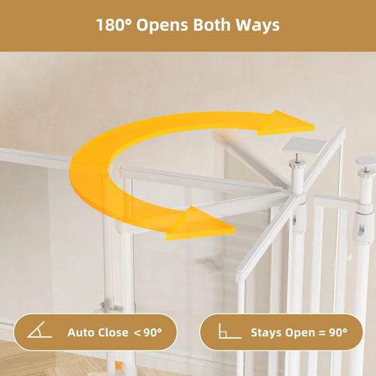 75"-98" Extra Tall Cat Gate, Clear Width Adjustable Pressure Mounted Pet Safety Gate with Auto-Close, No Drilling for Stairs, Kitchen, Hallway