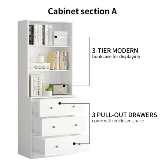 Kitchen Pantry Storage Cabinet, White(47.2"W X 71"H X 17.7"D)