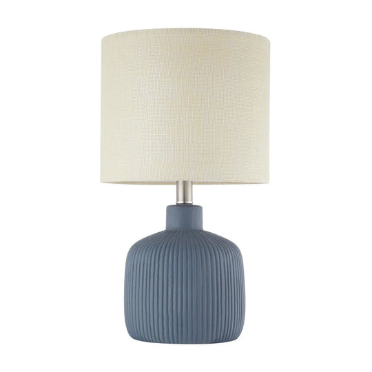 Fluted Ceramic Table Lamp (H18.25" X W10" X D10")