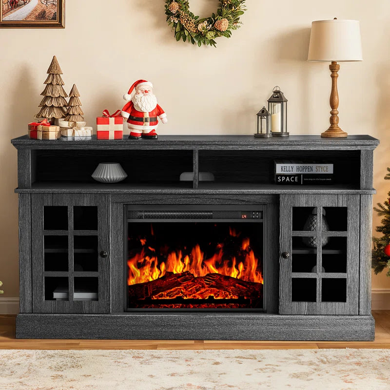 Anias TV Stand with Electric Fireplace Included