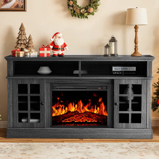 Anias TV Stand with Electric Fireplace Included
