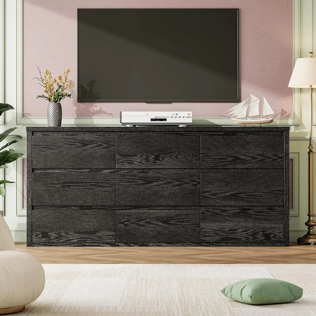 7-Drawer Dresser for Bedroom,Wide Wood Chest with Handle-Free Design,Modern Storage Cabinet for Living Room or Entryway