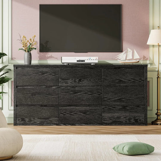 7-Drawer Dresser for Bedroom,Wide Wood Chest with Handle-Free Design,Modern Storage Cabinet for Living Room or Entryway
