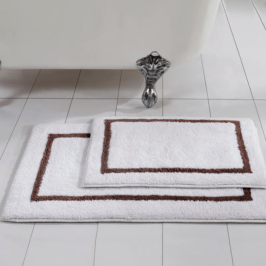 2-Pack Reversible Contrast Stripe Bath Mat Set